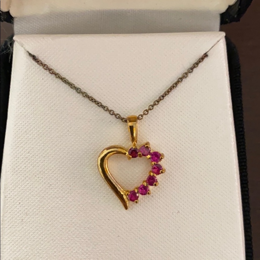 Created ruby heart necklace